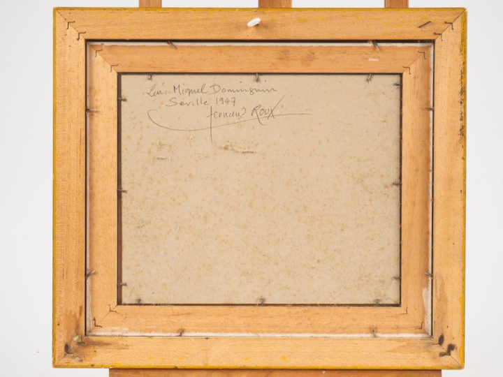 Fernand ROUX. "Luis Miguel DOMINGUIN". Huile sur carton, signée en bas