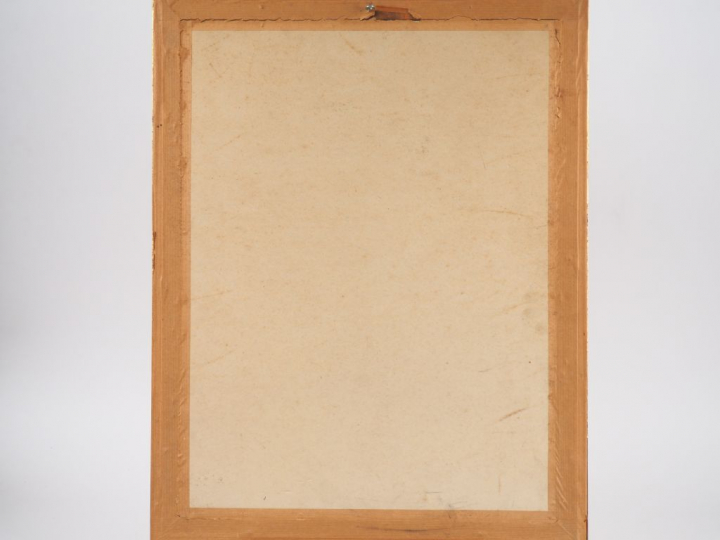 Fernand ROUX. "Eglise dans la campagne". Aquarelle, signée en bas à dr