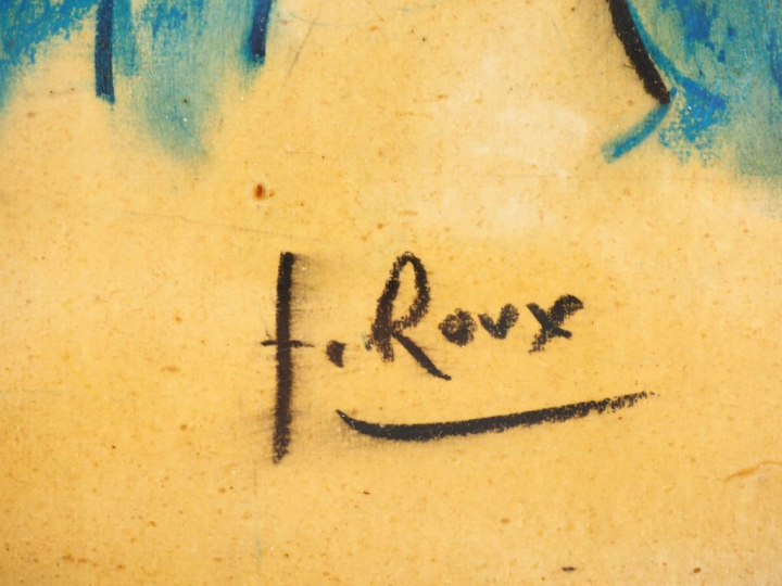 Fernand ROUX. "Les trois matelots". Dessin, signé en bas à droite. Dim