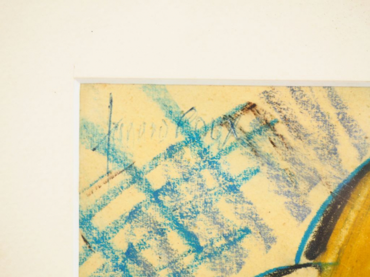 Fernand ROUX. "Composition". Dessin, signé en haut à gauche. Dim. (à v