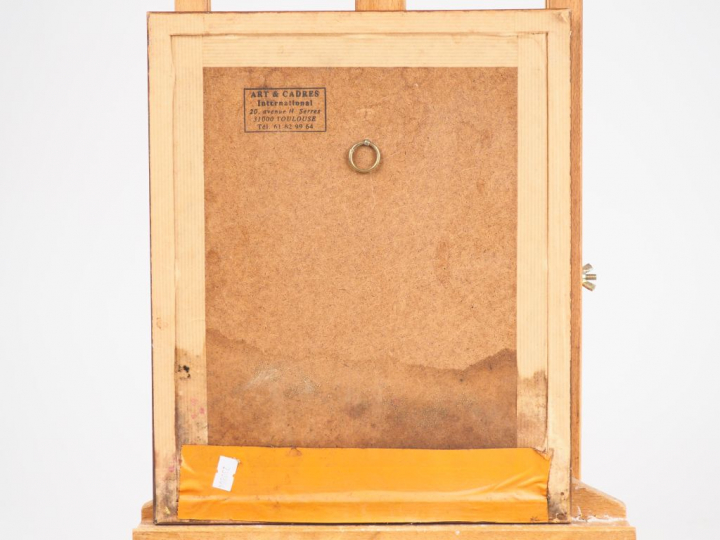 Fernand ROUX. "Pêcheur en bord de mer". Dessin, signé en bas à droite.