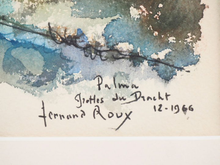 Fernand ROUX. "Palma". Aquarelle, signée en bas à droite et datée 1966