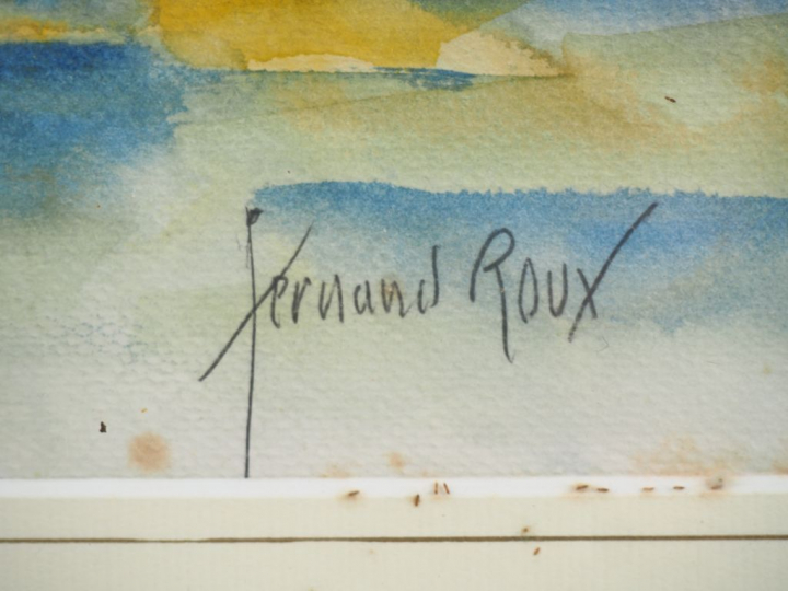 Fernand ROUX. "Palma de Mallorca". Aquarelle, signée en bas à droite, 