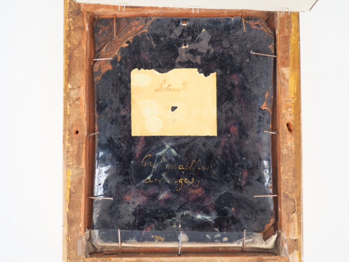 Plaque XVIIème en émail de Limoges, "Saint Ignace Martyr" signée au do