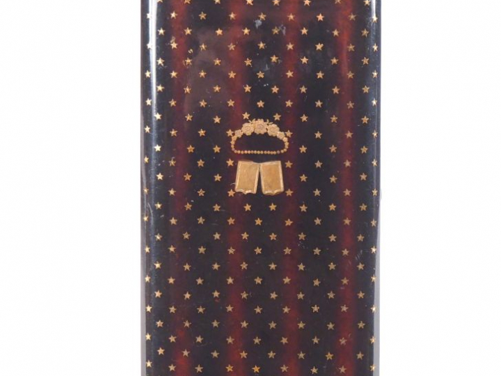 Boîte à cigares Napoléon III en écaille brune et or (ou pomponne), à d