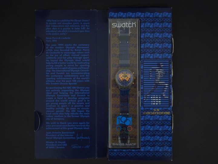 SWATCH,  Montre commémorative éditée à l'occasion du centenaire des Je