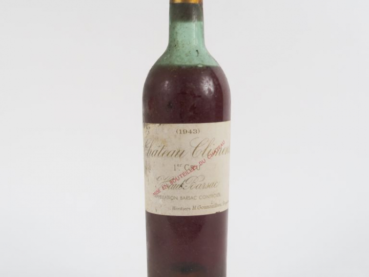 1 BOUTEILLE CHÂTEAU CLIMENS 1er CRU HAUT BARSAC - 1943 - MEP/BEP/BS