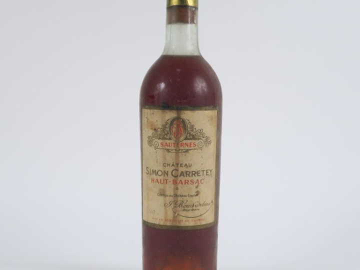 1 BOUTEILLE CHÂTEAU SIMON CARRETEY HAUT BARSAC - 1947 - LB/BS