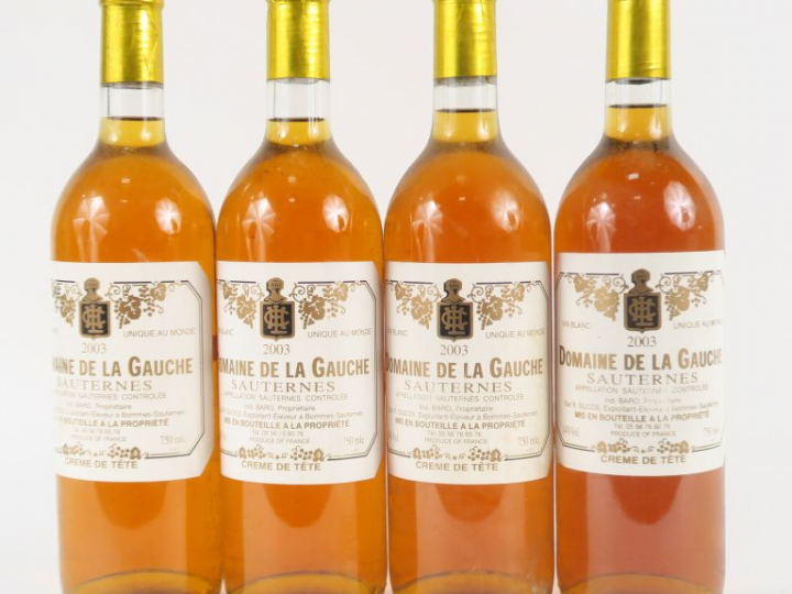 4 BOUTEILLES DOMAINE DE LA GAUCHE 'CRÈME DE TÊTE' SAUTERNES - 2003