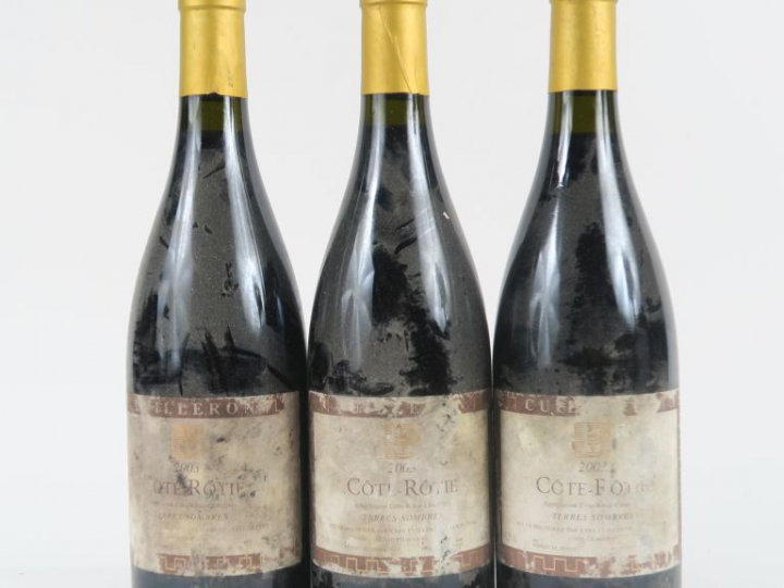 3 BOUTEILLES CÔTE ROTIE 'TERRES SOMBRES' CUILLERON - 2003 - EA