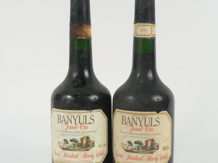 2 BOUTEILLES BANYULS GC ' CUVÉE DU PRESIDENT HENRY VIDAL' - 1975