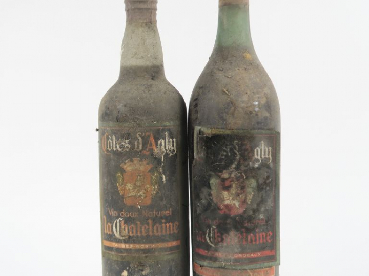 2 VIEILLES BOUTEILLES VINS DOUX NATURELS LA CHATELAINE CÔTES D'AGLY - 