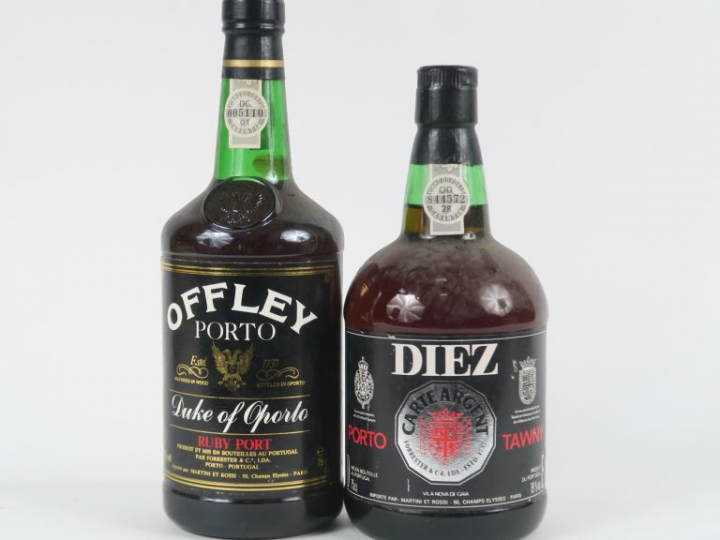 2 BOUTEILLES PORTO : 1 OFFLEY 'RUBY PORT' - 1 DIEZ 'CARTE D'ARGENT'