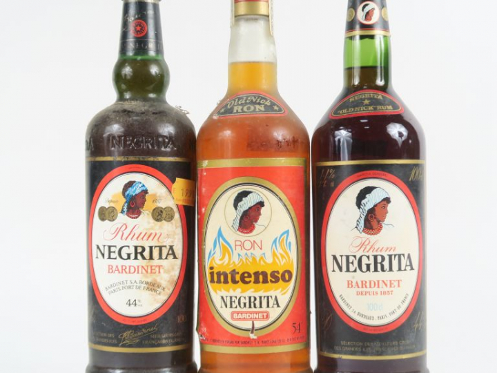 3 BOUTEILLES (1 L) RHUM NEGRITA : 2 "OLD NICK RUM" 44° - 1 RON INTENSO