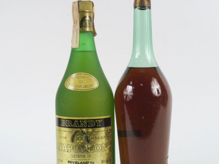 2 BOUTEILLES : 1 BRANDY NAPOLEON - 1 ARMAGNAC CLOS DES DUCS SE