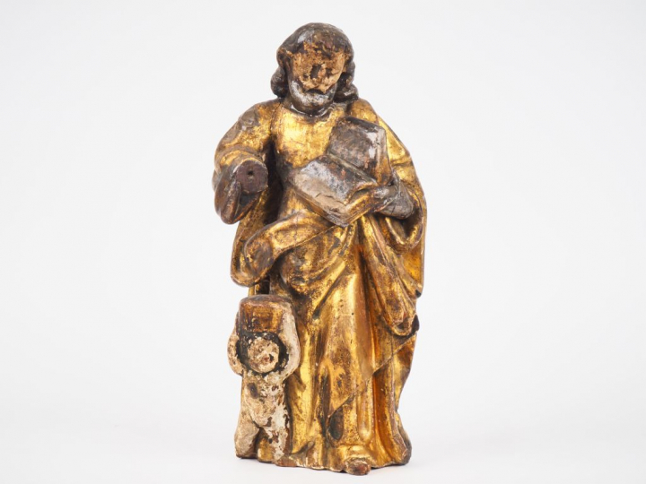 Sculpture espagnole fin XVIIIème début XIXème en bois doré et légèreme