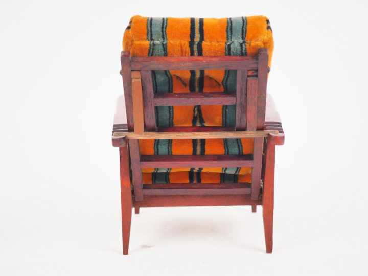 Petit fauteuil des années 30, modèle convertible avec son tabouret rep