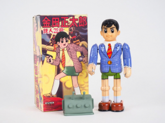 Vente aux enchères Robot BILLIKEN Jimmy sparks Tetsujin. Avec sa boîte d'origine. H.23 cm