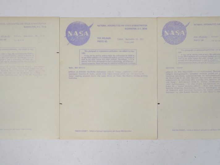 Lot de 15 photographies sur l'espace dont 3 sur la mission Apollo 16 d