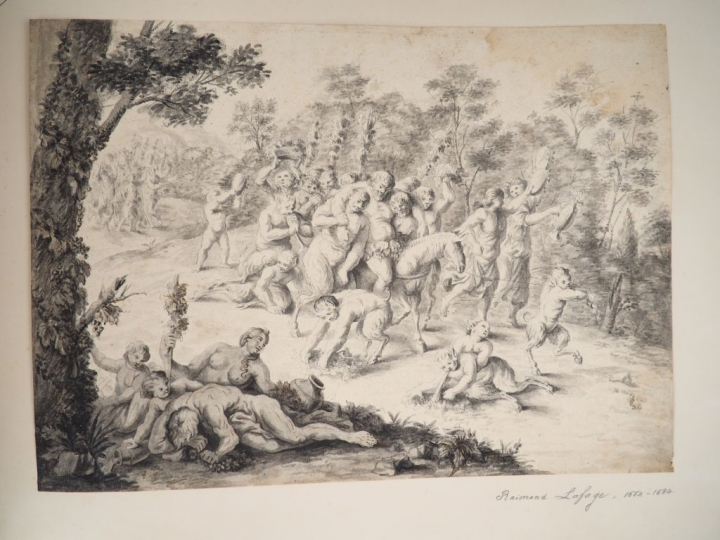 Raymond LAFAGE (dans le goût de). "Promenade de Bacchus sur un âne". D