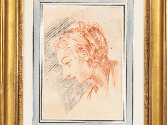 Ecole française XVIIIème. "Etude de profils de jeunes femmes". 2 dessi