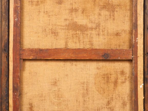 Ecole française  XVIIIème. "Portrait de femme à la robe bleue". Huile 