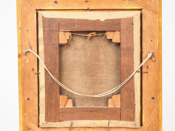 Salvator ROSA (d'après). "Discussion sur un rocher". Huile sur toile. 