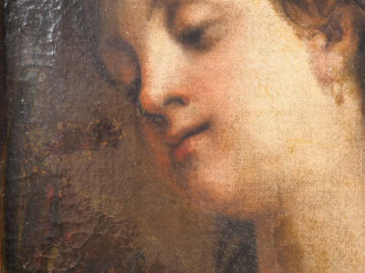 Ecole Siennoise vers 1680. "Sainte Catherine". Huile sur toile. Dim. 5