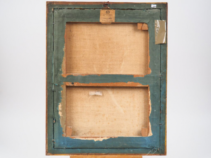 Ecole française fin XVIIIème. "Portrait d'homme à la redingote bleue".