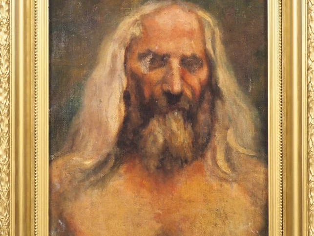 Ecole française XIXème. "Portait de prophète". Huile sur toile. Dim. 4