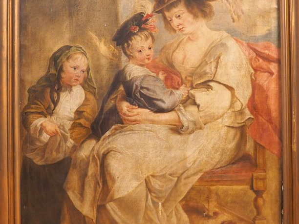 École FRANÇAISE vers 1800 d'après Rubens. "Portrait d'Hélène Fourment 