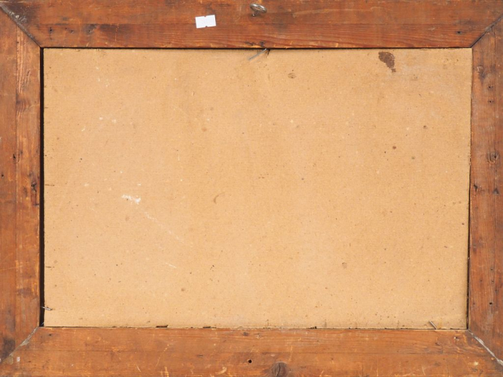 Ecole française  XIXème. "Lavandières au bord de la mer". Huile sur ca