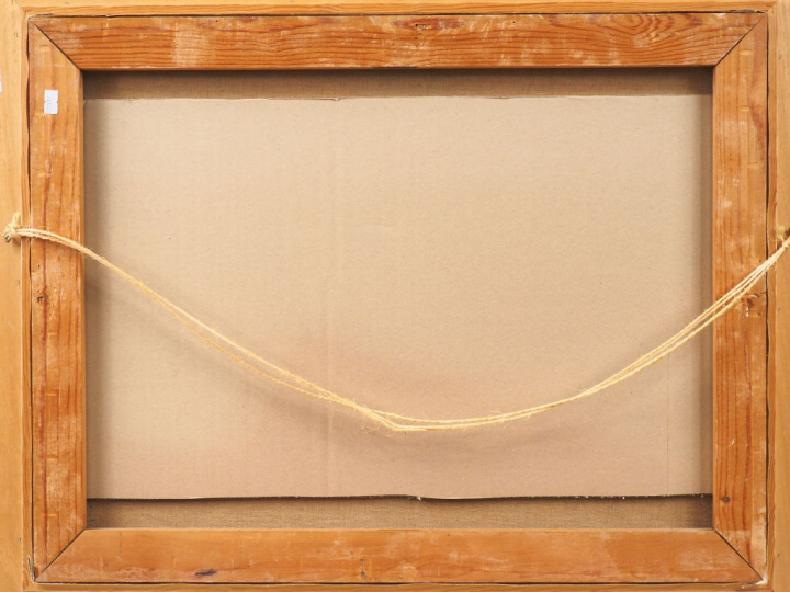 Michel BREITHOFF. "Nature morte aux fruits et au pichet bleu". Huile s