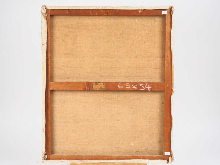 Paul MIRAT.  "la Torre Nueva Sarragosse 1938". Huile sur toile signée 