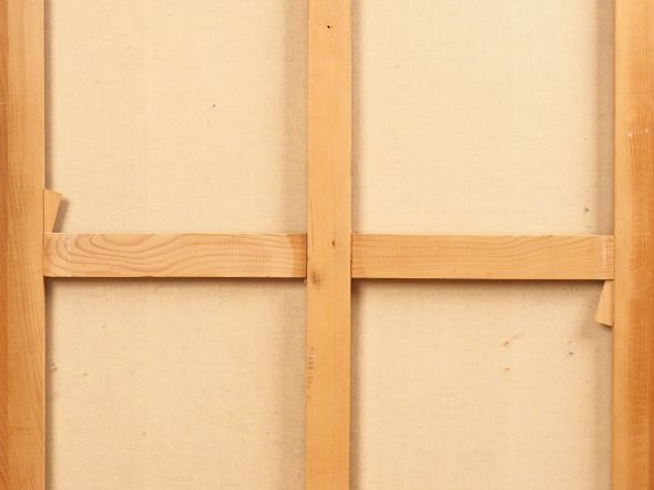 CONSTANCE NIELSEN. "Jeune fille à la robe rouge". Huile sur toile sign