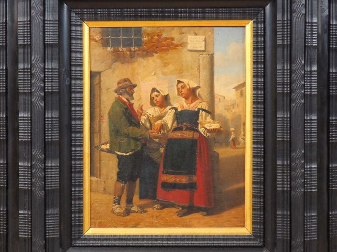 Jacques PILLIARD. "Scène de marché". Huile sur toile signée en bas à g