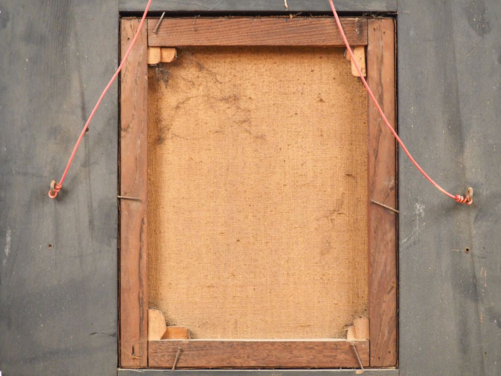 Jacques PILLIARD. "Scène de marché". Huile sur toile signée en bas à g