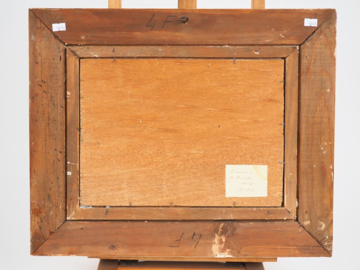 Albert REGAGNON.  "Lisière de forêt en Ariège". Huile sur panneau, sig