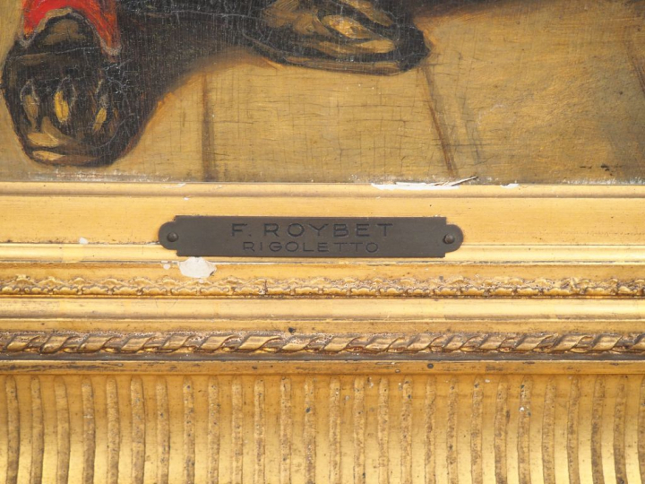 Ferdinand ROYBET. "Rigoletto". Huile sur panneau, signée en bas à droi