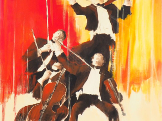 Vente aux enchères TINE (Martine Biasotto). "Accords majeurs". Huile sur toile signée en 