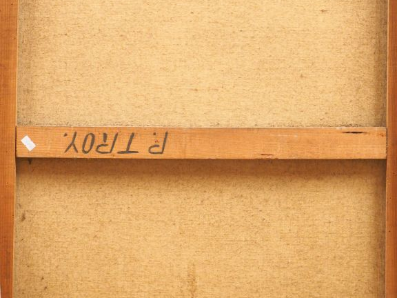 P. TROY. "Nu". Huile sur toile signée au dos. Dim. 81 x 65 cm.