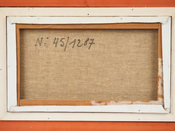 VIDAL.  "Nature morte aux raisins". Huile sur toile signée en bas à dr