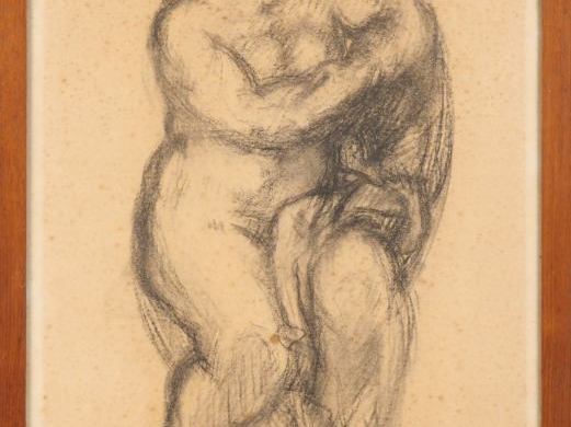 Ecole française XXème. "Maternité". Dessin signé en bas à gauche, daté