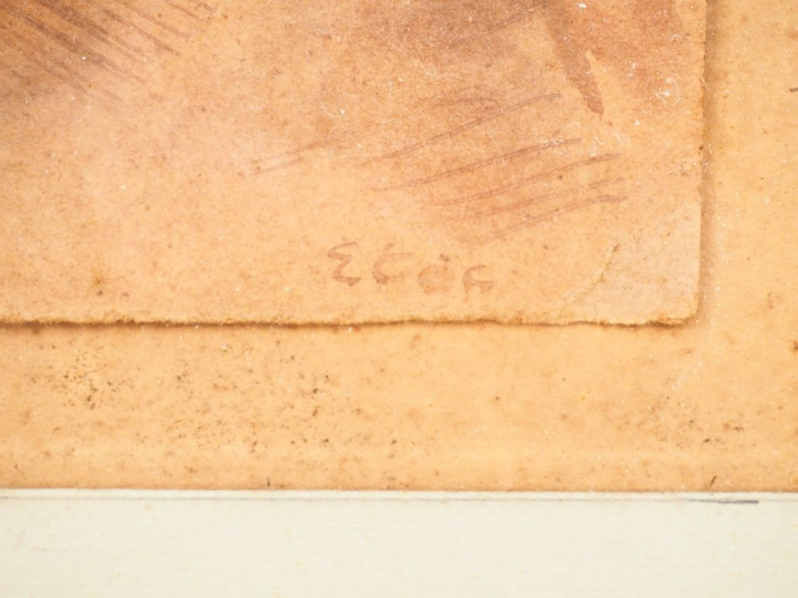 Ecole française Xxème. "Chevaux dans le près". Aquarelle signée en bas