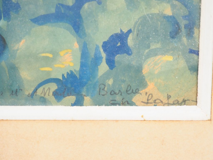 Ecole catalane XXème. "Paysage". Aquarelle, signée en bas à droite. Di