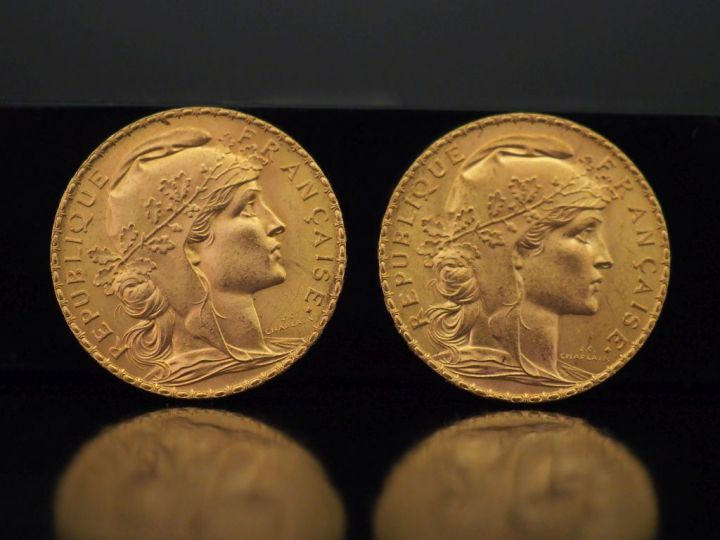 Deux pièces de 20 Francs or, 1907. FRAIS ACHETEURS 10% HT.   