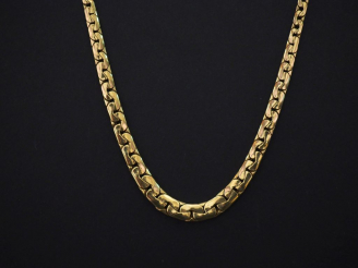 Vente aux enchères Collier souple en or jaune, maille haricot en chute.  Long. 49 Poids. 