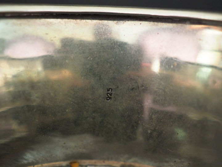 Large bracelet manchette en argent 925, à décor tressé au centre épaul