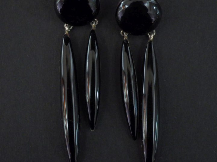 Jacques GAUTIER (1924 - 2004) Paire de clips d'oreilles en métal argen