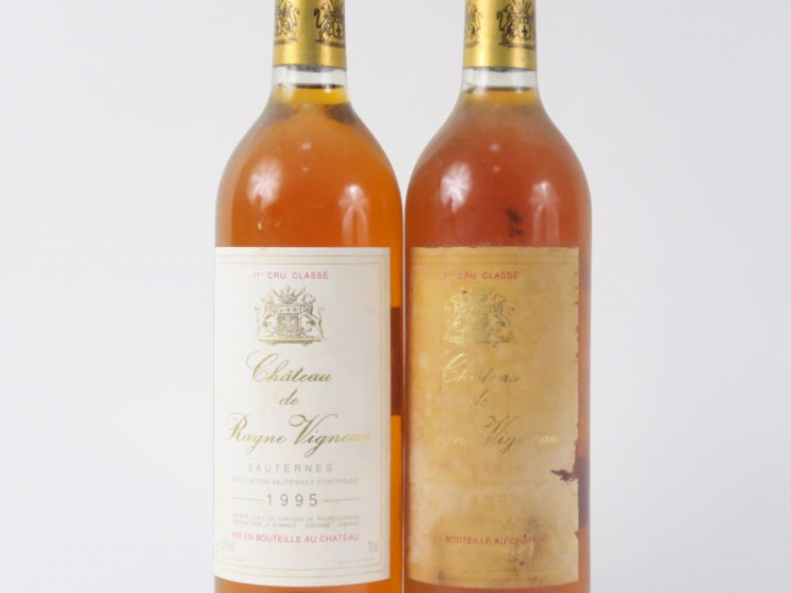 2 BOUTEILLES CHÂTEAU RAYNE VIGNEAU 1er CC SAUTERNES - 1995 - 1 EF